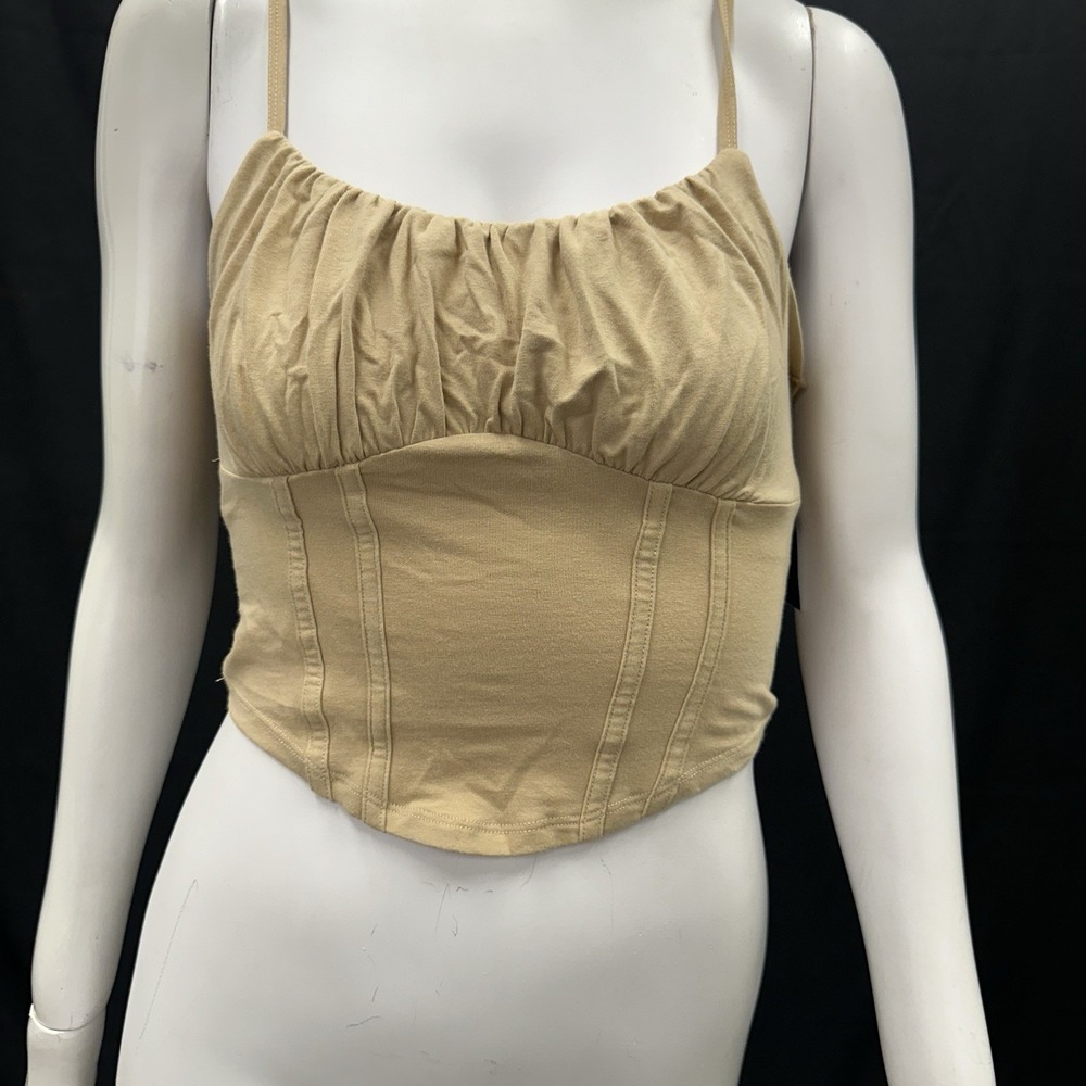 Hollister Tan Bustier Camisole Top S Corset Summer Feminine